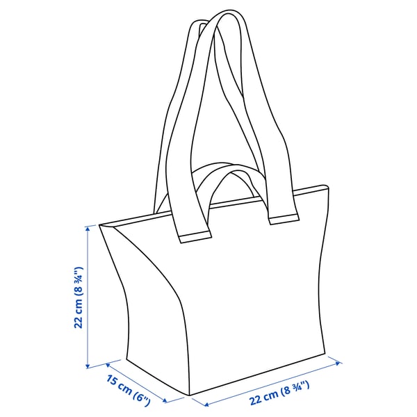 SPJUTSÖ Bolsa para compras, azul con diseños, 22x22x15 cm/7 l