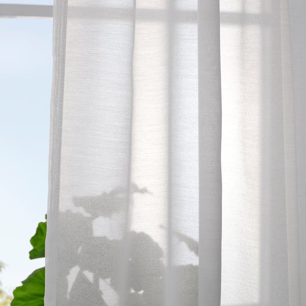 STENFRÖ Velo, 1 par, blanco/con cinta de fruncir, 145x250 cm