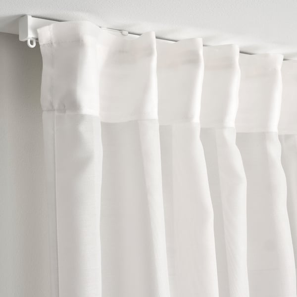 STENFRÖ Velo, 1 par, blanco/con cinta de fruncir, 145x250 cm