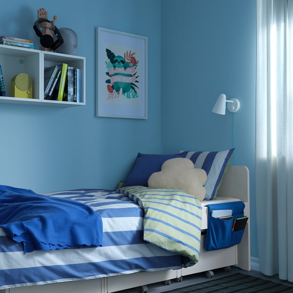 STICKAT Organizador con bolsillos para cama, azul, 39x30 cm