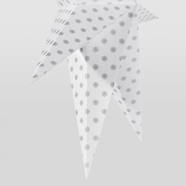 STRÅLA Pantalla para lámpara, Flor/gris plata, 90 cm