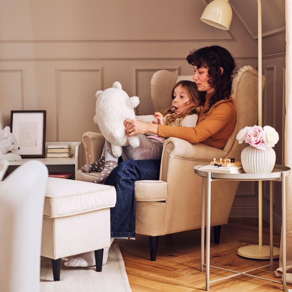 STRANDMON Poltrona con espaldar alto, Tommaboda marrón/beige