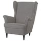 STRANDMON Poltrona con espaldar alto, Vibberbo negro con beige