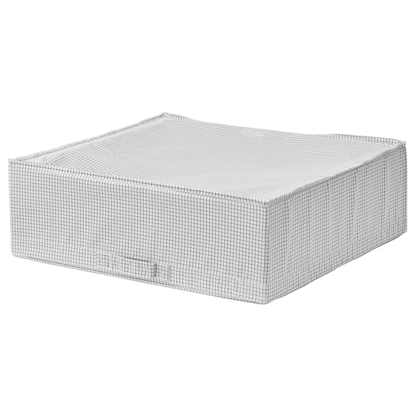 STUK Organizador de ropa con cierre, blanco con gris, 55x51x18 cm