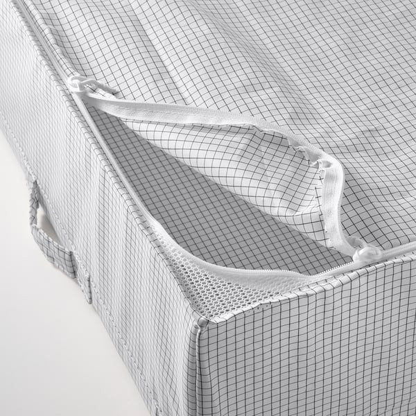 STUK Organizador de ropa con cierre, blanco con gris, 55x51x18 cm