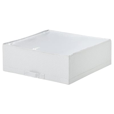 STUK Organizador de ropa con cierre, blanco con negro, 51x51x18 cm