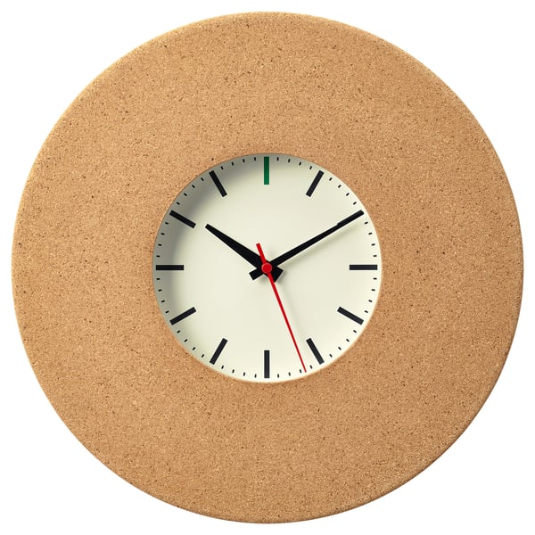 SVARTGÖK Reloj de pared, Corcho, 38 cm