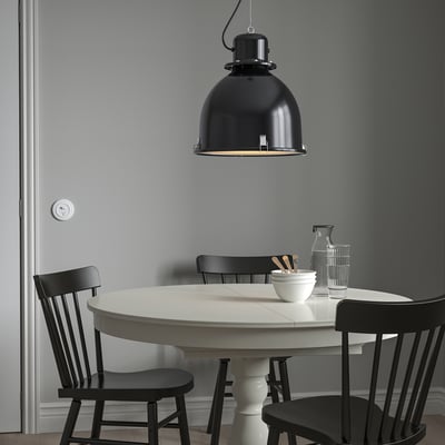 SVARTNORA Lámpara colgante, negro, 38 cm