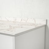 TANDSBYN Mesón a medida, blanco mate Efecto mármol/HP Cerámica, 1 m²x1.2 cm
