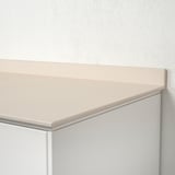 TANDSBYN Mesón a medida, Mate blanco hueso/efecto piedra cerámica HP, 1 m²x1.2 cm