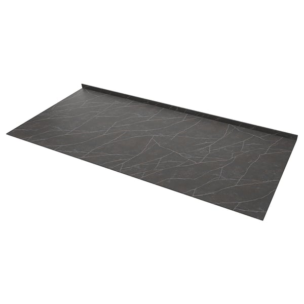 TANDSBYN Mesón a medida, negro/café mate Efecto mármol/HP Cerámica, 1 m²x1.2 cm