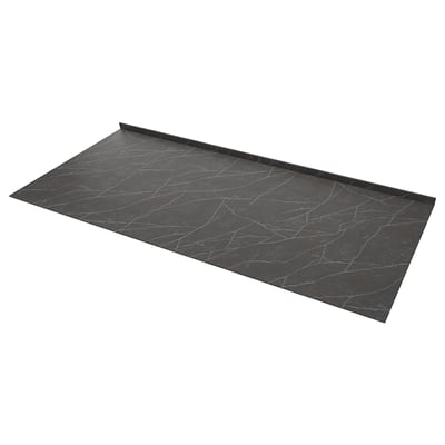 TANDSBYN Mesón a medida, negro/café mate Efecto mármol/HP Cerámica, 1 m²x1.2 cm