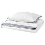 TÅTELSMYGARE Funda de plumón y funda almohada, blanco/azul, 150x200/50x60 cm