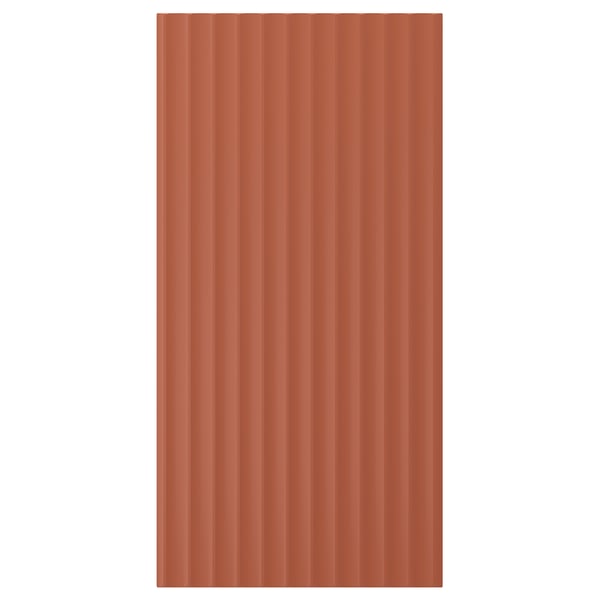 TERRSJÖ Puerta, café rojizo diseño de ondas, 40x80 cm