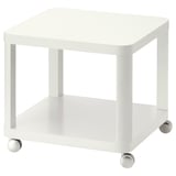 TINGBY Mesa auxiliar lateral con ruedas, blanco, 50x50 cm