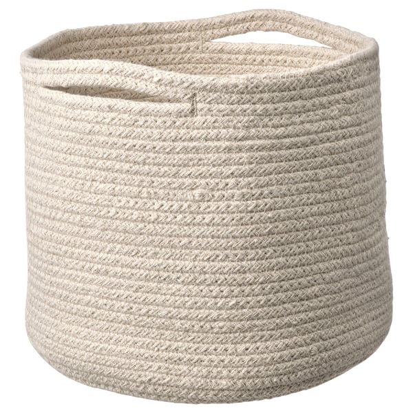 TJABBIG Cesta, beige, 25x23 cm