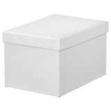 TJENA Caja con tapa, blanco, 18x25x15 cm