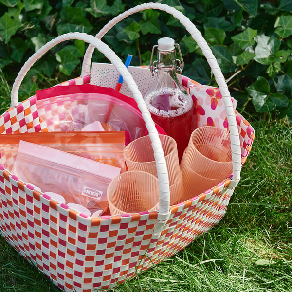 TOFSAND Canasta de picnic, multicolor, 40x28x21 cm