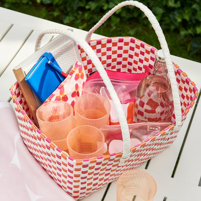TOFSAND Canasta de picnic, multicolor, 40x28x21 cm
