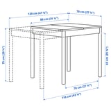 TONSTAD Mesa extensible, Chapa de roble, 80/120x70 cm