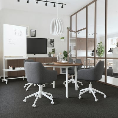 TOSSBERG / LÅNGFJÄLL Silla sala reuniones, Gunnared gris oscuro/blanco