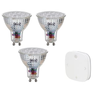 TRÅDFRI Kit de control remoto, Inteligente Regulación luminosa inalámbrica/espectro blanco, GU10