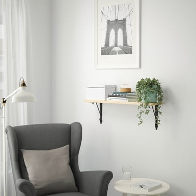 TRANHULT / KROKSHULT Repisa de pared, Álamo, 80x20 cm