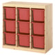TROFAST Combinación de almacenaje con cajas, separador de ambientes/Pino tinte claro rojo, 93x44x91 cm
