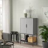TULLSTORP Mueble con almacenamiento, gris, 73x35x126 cm