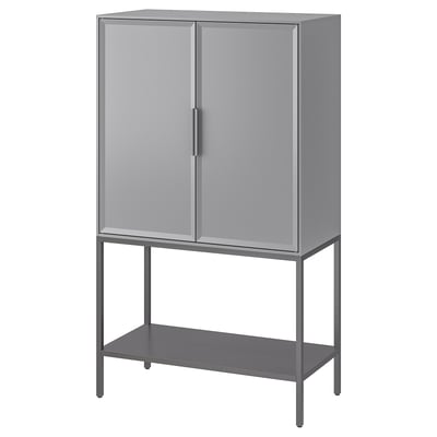 TULLSTORP Mueble con almacenamiento, gris, 73x35x126 cm