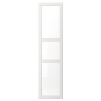 TYSSEDAL Puerta con bisagras, blanco/Vidrio, 50x195 cm