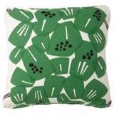UNDERBLOMMA Funda de cojín, blanco/verde, 50x50 cm