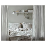 VÅRBRÄCKA Funda plumón con 2 fundas almohada, beige/blanco, 240x220/50x60 cm