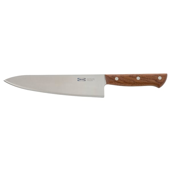 VARDAGEN Cuchillo de cocina, Acero inoxidable/Nogal, 20 cm