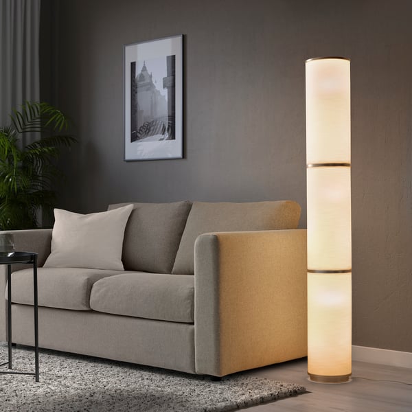VIDJA Lámpara de pie, blanco, 138 cm