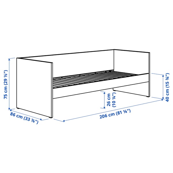 VIHALS Daybed con colchón, blanco/Åfjäll Firme, 80x200 cm