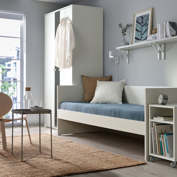 VIHALS Daybed con colchón, blanco/Vannareid Firme, 80x200 cm
