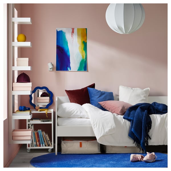 VIHALS Daybed con colchón, blanco/Vannareid Firme, 80x200 cm