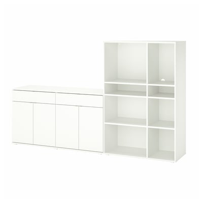 VIHALS Mueble, blanco, 235x37x140 cm