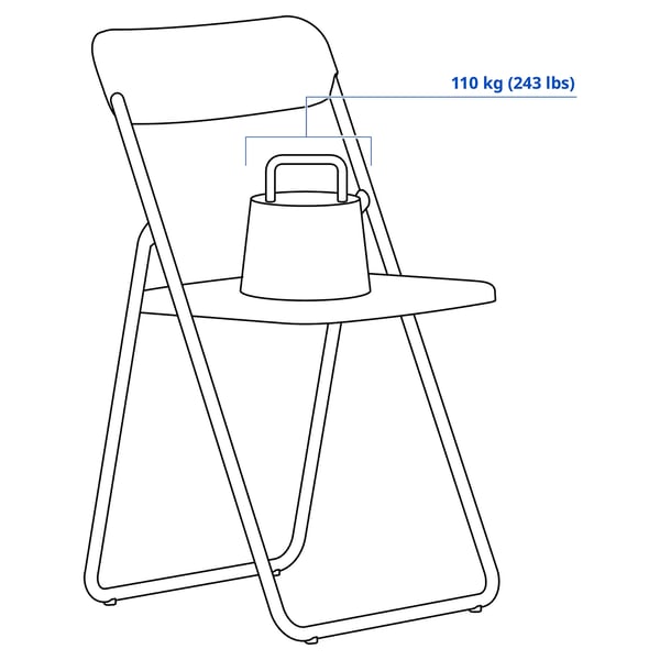 VIHALS Silla plegable, blanco