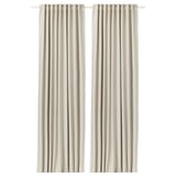 VILBORG Cortinas oscurecedoras, 1 par, beige/con cinta de fruncir, 145x250 cm