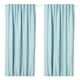 VILBORG Cortinas oscurecedoras, 1 par, blanco con turquesa/con cinta de fruncir, 145x250 cm
