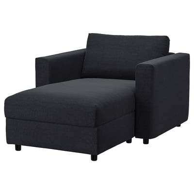 VIMLE Chaise longue, Saxemara negro con azul