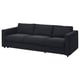VIMLE Sofá cama 3 puestos, Saxemara negro con azul