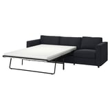 VIMLE Sofá cama 3 puestos, Saxemara negro con azul