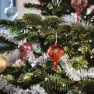 VINTERFINT Adorno de árbol de Navidad, bola Vidrio/colores variados, 6 cm