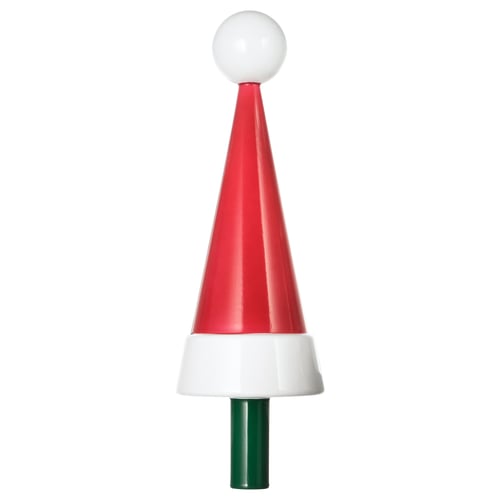 VINTERFINT Adorno navideño forma aguja, gorro Papá Noel rojo, 26 cm
