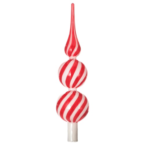 VINTERFINT Adorno navideño forma aguja, Vidrio rojo/blanco, 28 cm