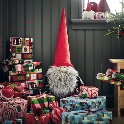 VINTERFINT Adorno, Papá Noel rojo, 74 cm