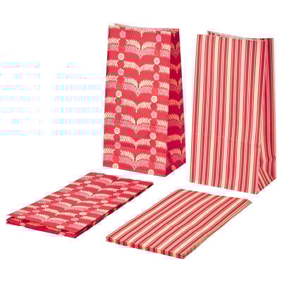 VINTERFINT Bolsa de papel, Formas variadas rojo, 15x30 cm